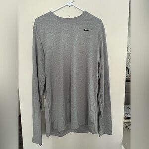 Nike Men's Dri-Fit Heather Gray Long Sleeve Performance Tee Size LT